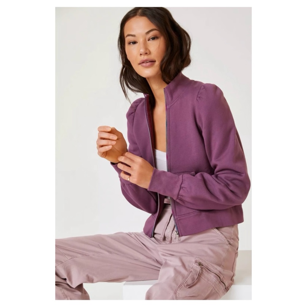 Sundry Mauve Zip-Up Bomber Jacket